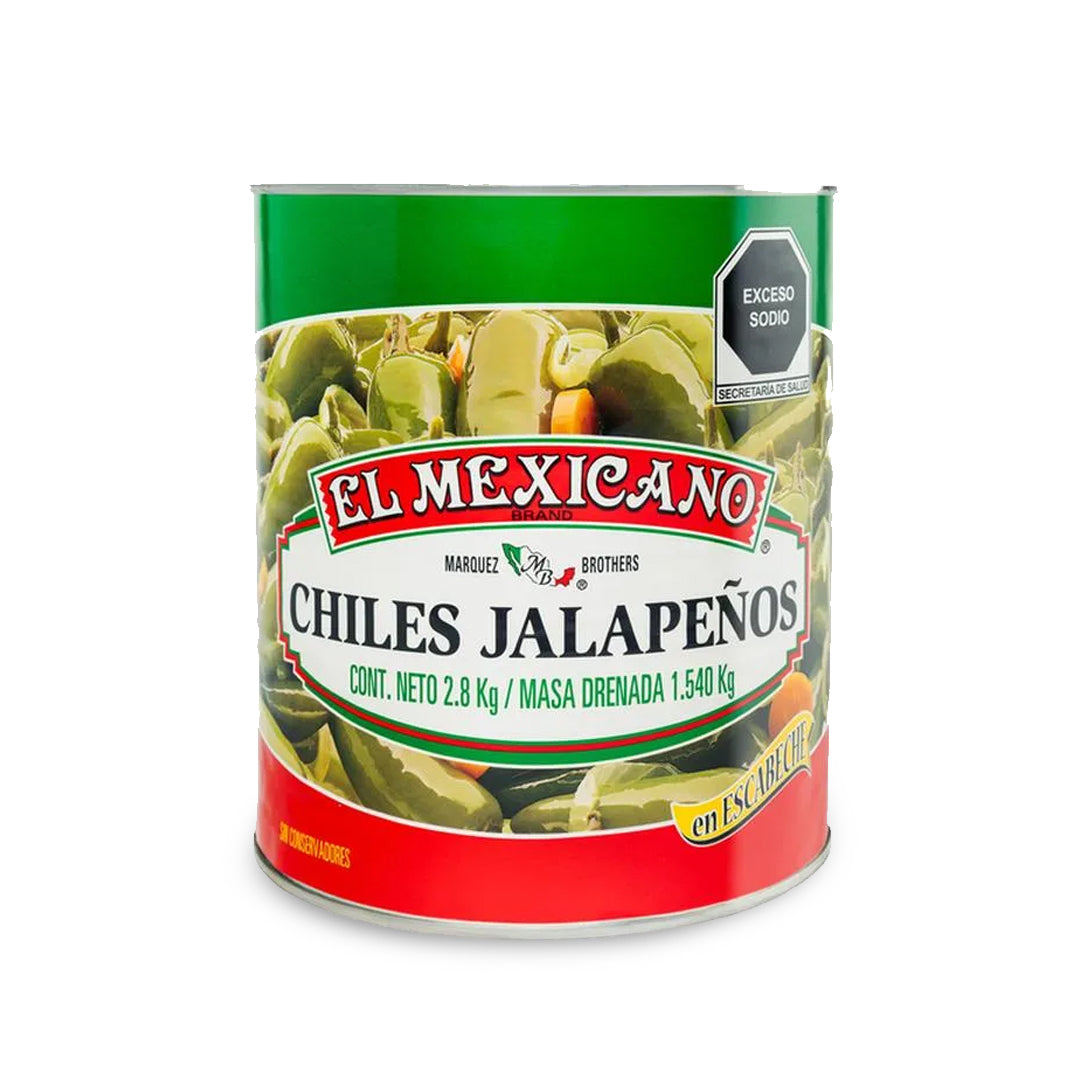 Chiles En Lata El Mexicano Jalapeños 2.8 Kg.