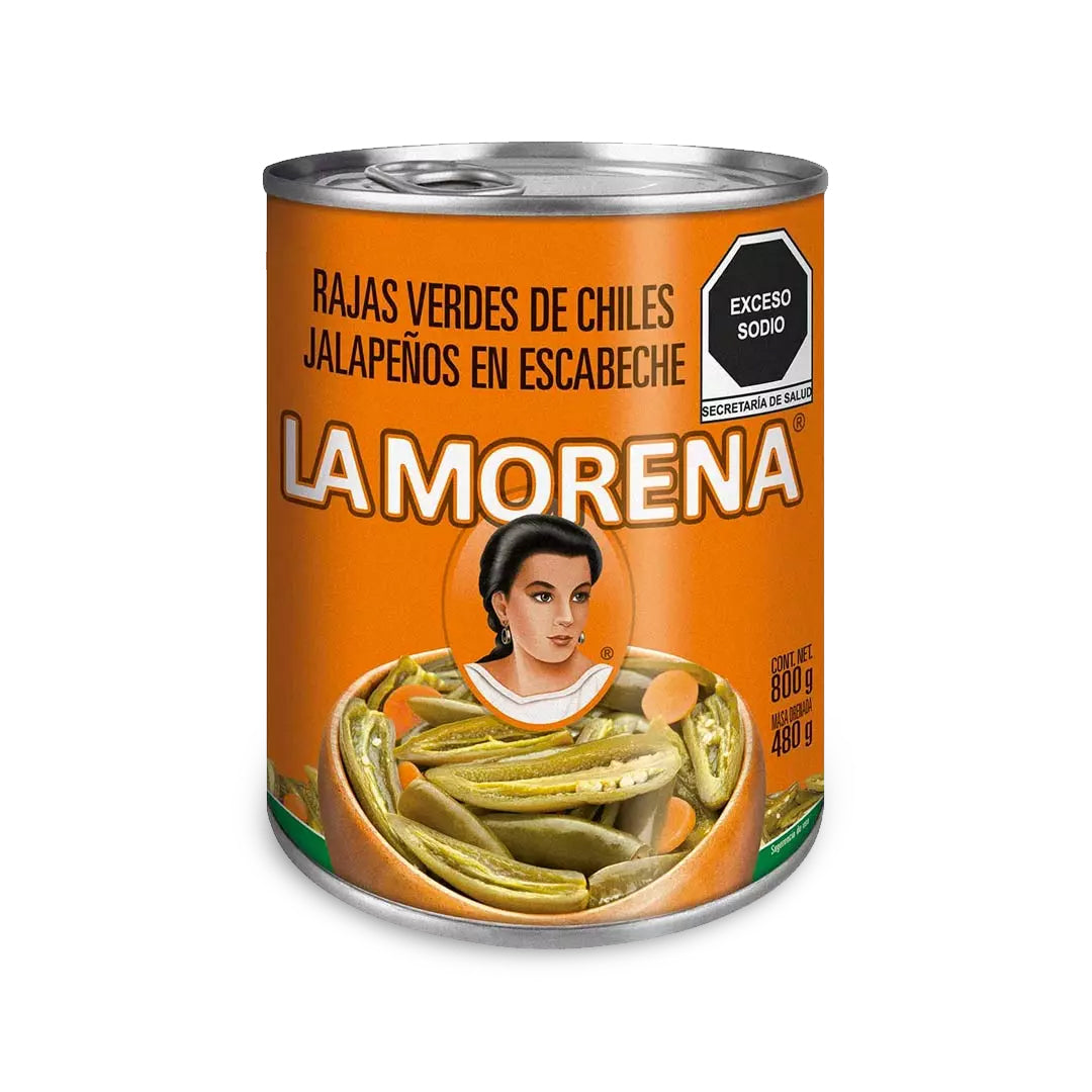 Chiles En Lata Morena Rajas 800 Gr
