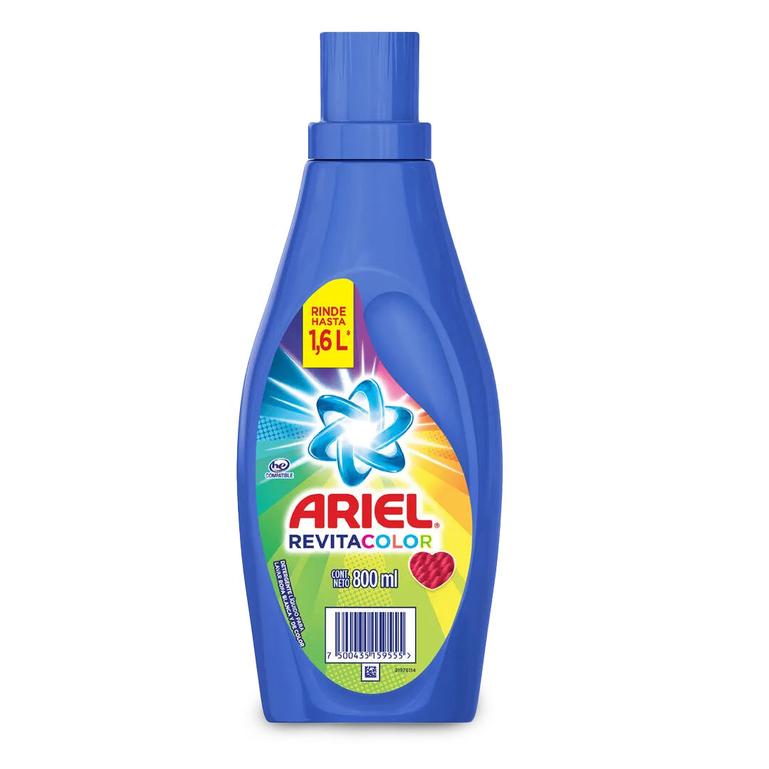 Detergente Ropa Liquido Ariel Revitacolor 800 Ml