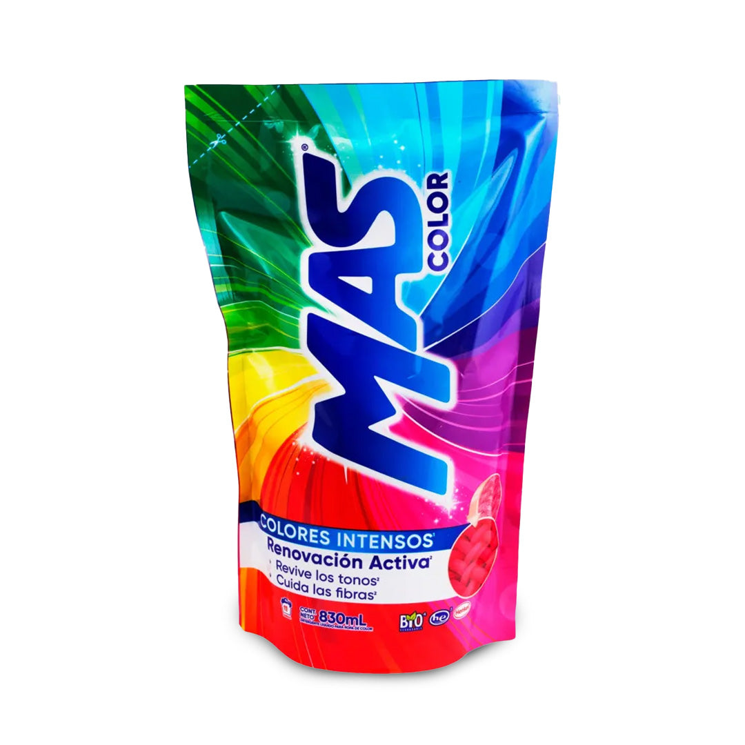 Detergente Ropa Liquido Mas Color Colores Intensos 830 Ml (8P)