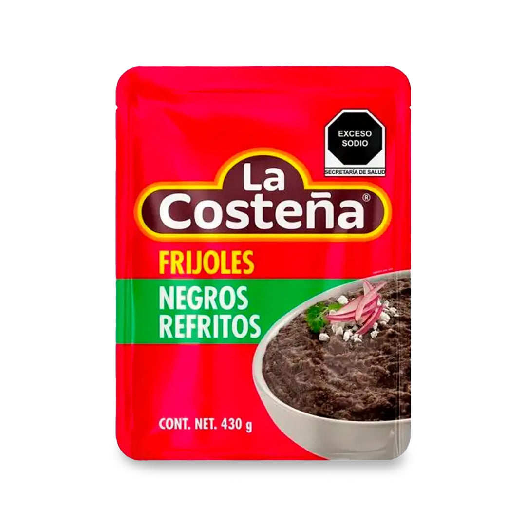Frijol Costeña Negros Bolsa Refritos 430Gr