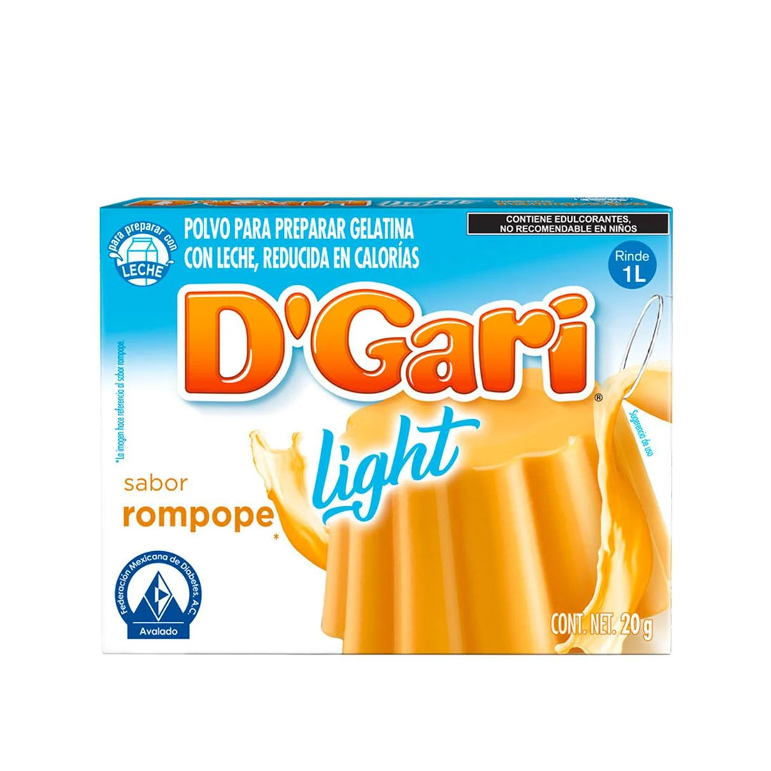 Gelatinas Gari Ligth Leche Rompope 20 Gr
