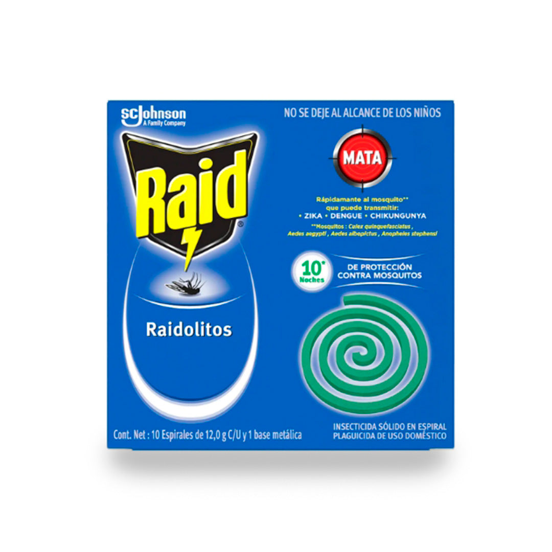 Insecticida Raid Raidolitos Verde Paq. 10 Pz