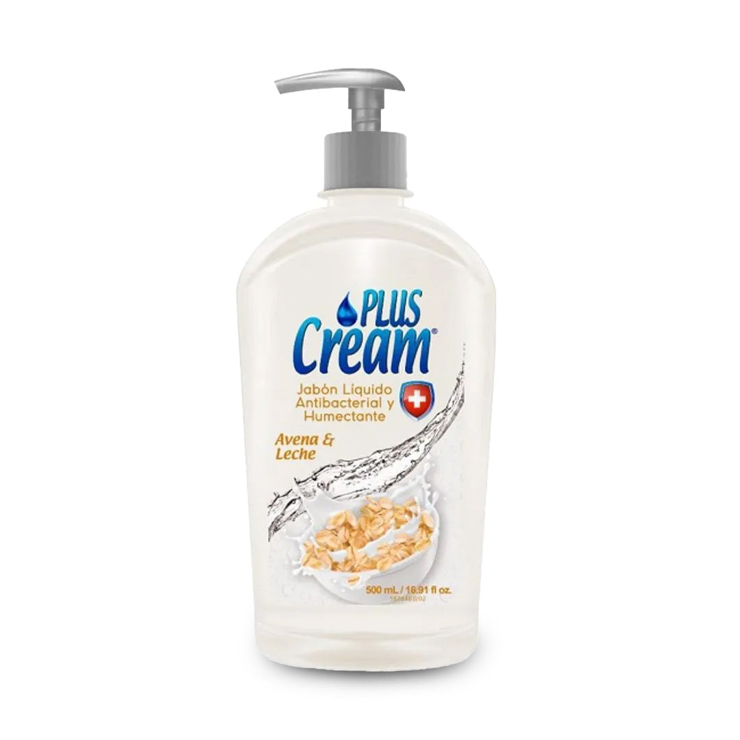 Jabon Para Manos Liquido Plus Cream Avena Y Leche 500 Ml