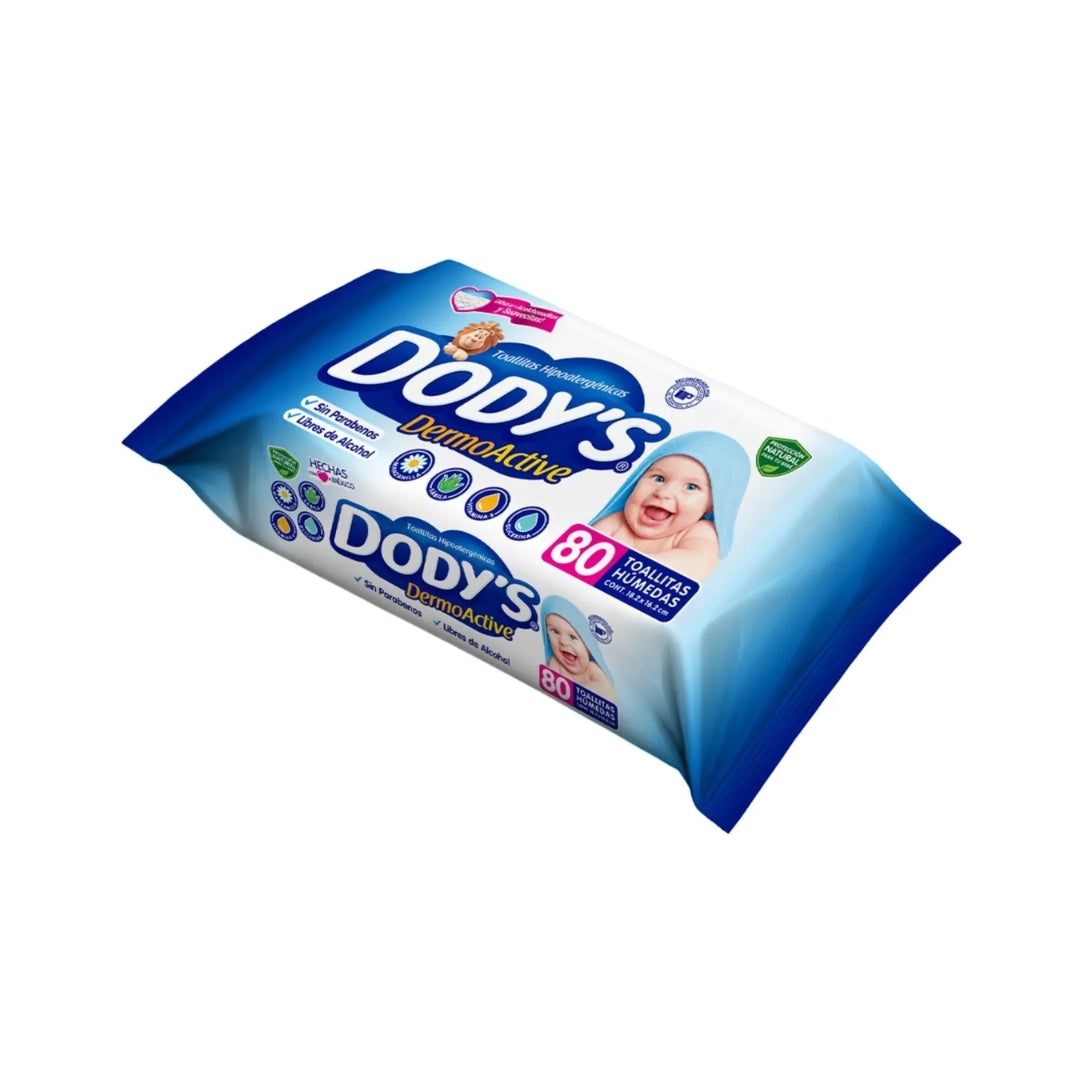 Toallas Para Bebe Dodys Azules 80 Pz.