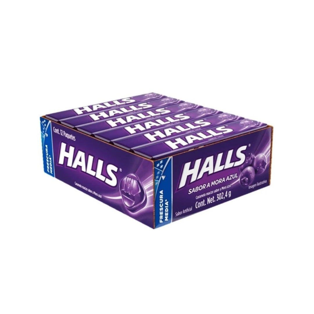 Dulces Halls Mora Azul 12 Pz