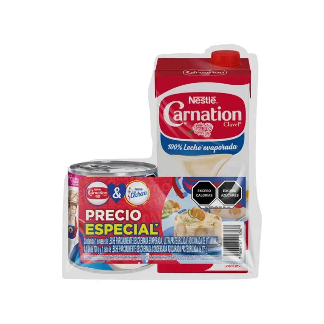 Leche Evaporada Clavel 720 Ml + Lechera 375 Gr