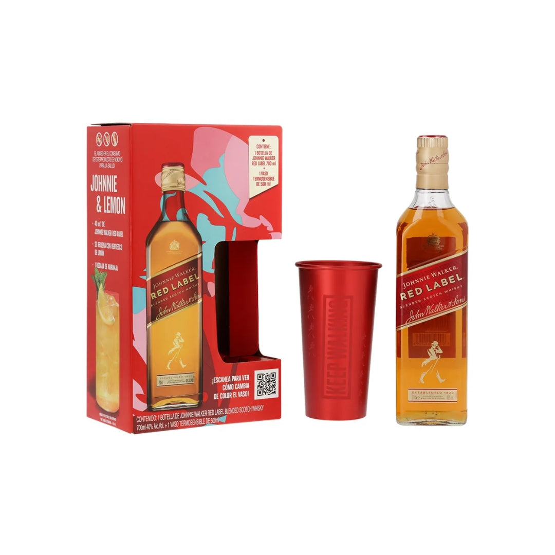 Whisky Johnnie Walker Red Label 700 Ml + Vaso Termosensible (6)