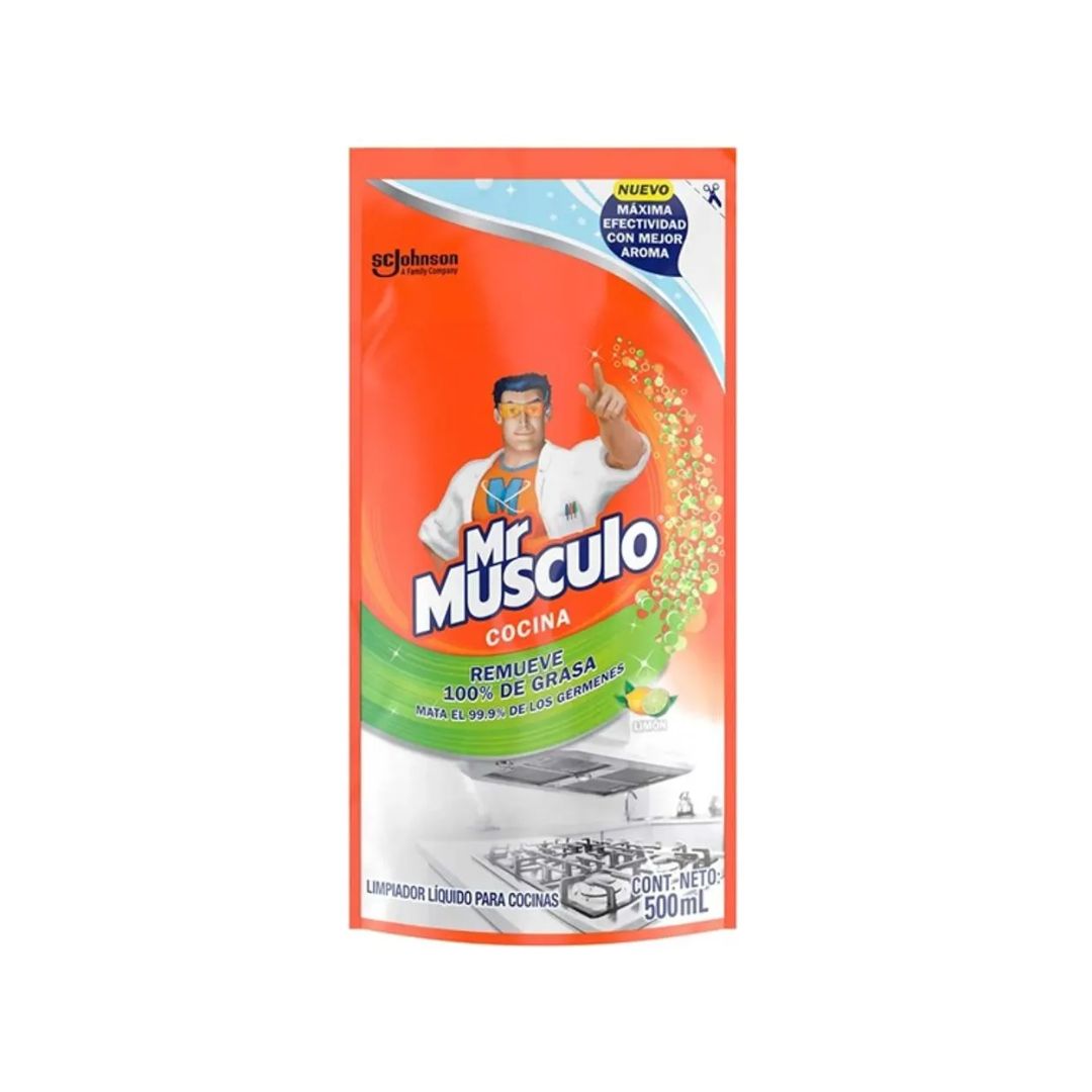 Limpiador De Cocina Mr Musculo Limon Doy Pack 500Ml (12)