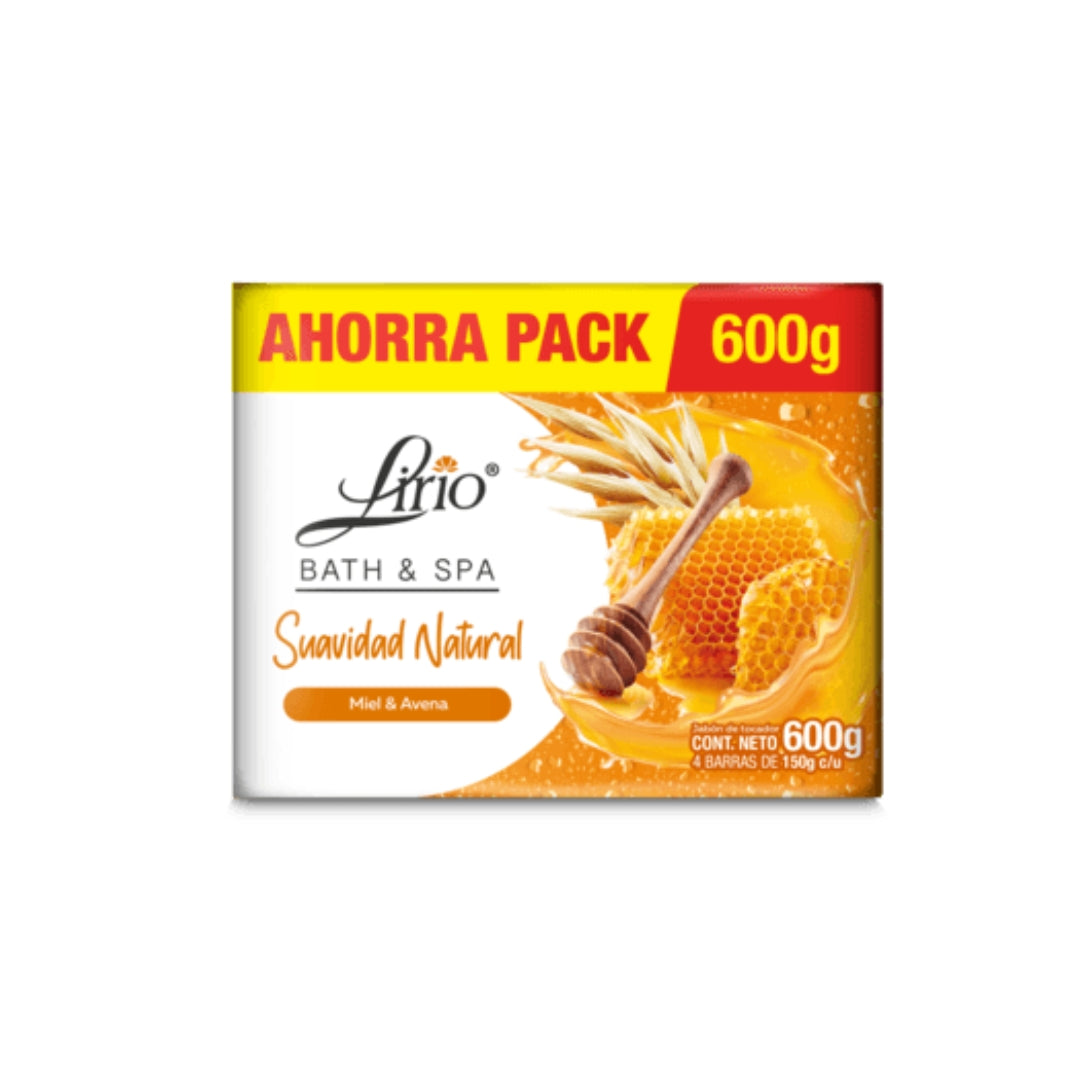 Jabon De Baño Lirio Miel Y Avena 4 Pz 600 Gr (1)