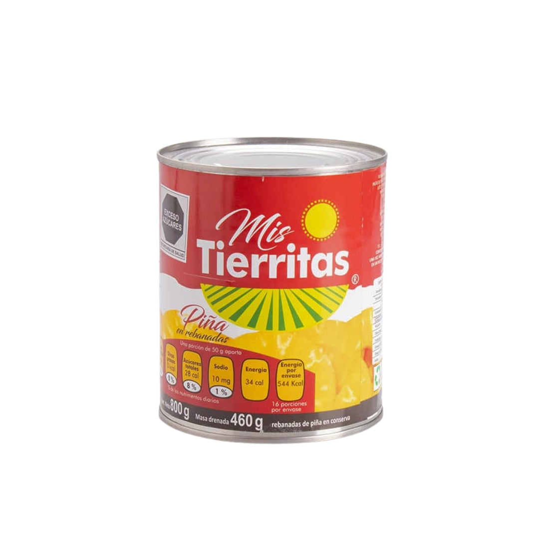 Fruta En Almibar Mis Tierritas Piña En Mitades 820 Gr (12)