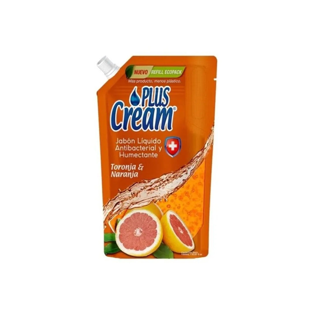 Jabon Para Manos Liquido Plus Cream Toronja Naranja 1 Lt (12)