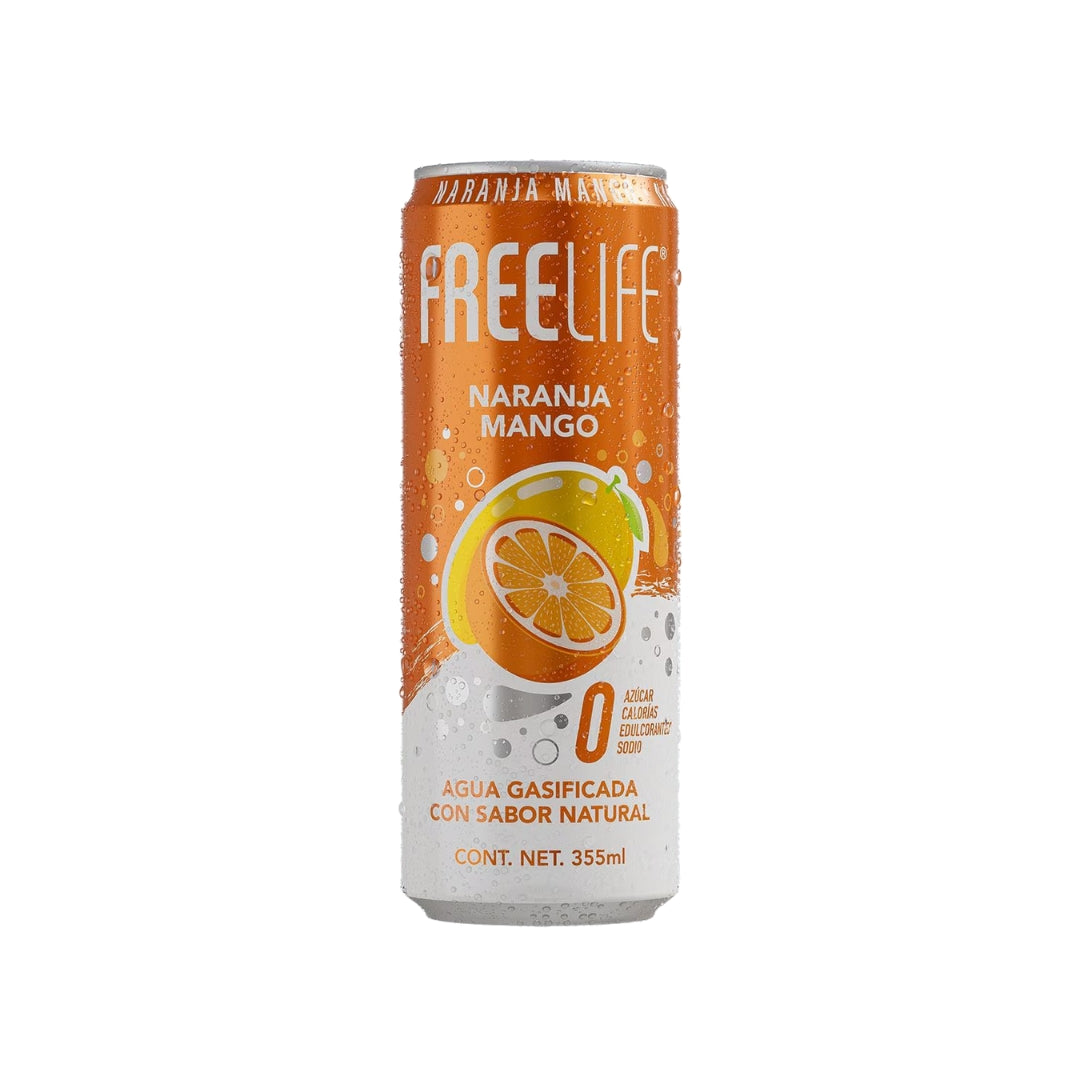 Agua Sabor Free Life Granada Naranja Sin Azucar 355Ml