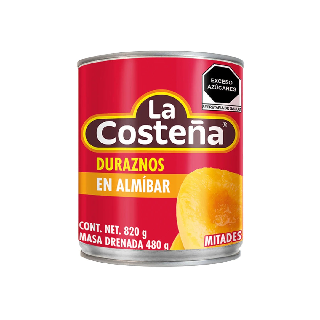Fruta En Almibar Costeña Duraznos Rebanadas 820 Gr (12)