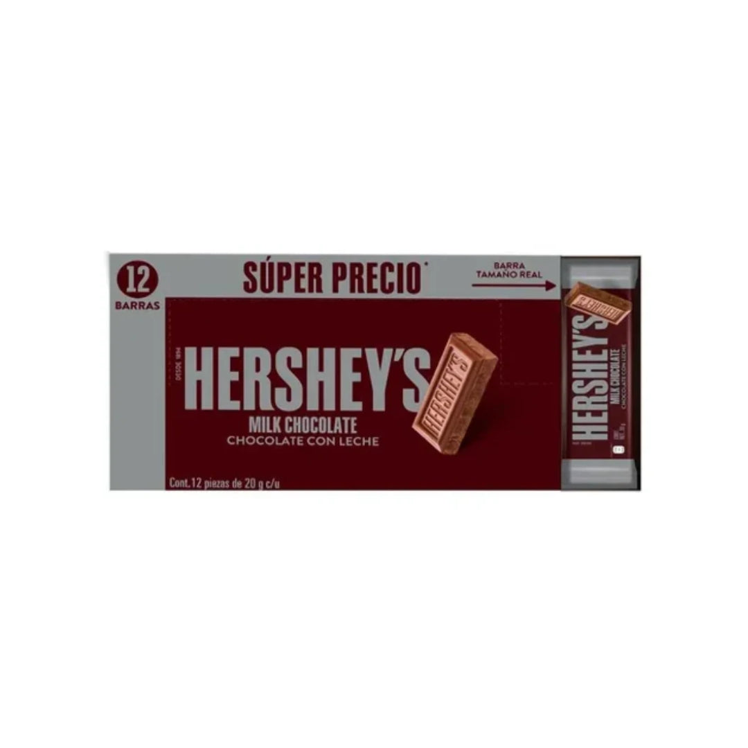 Chocolate Dulce Hersheys Con Leche 12 Pz (12)