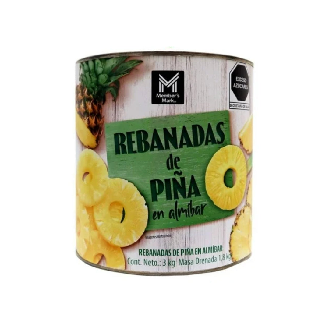Fruta En Almibar Members Piña En Rebanada 3.06 Kg (6)