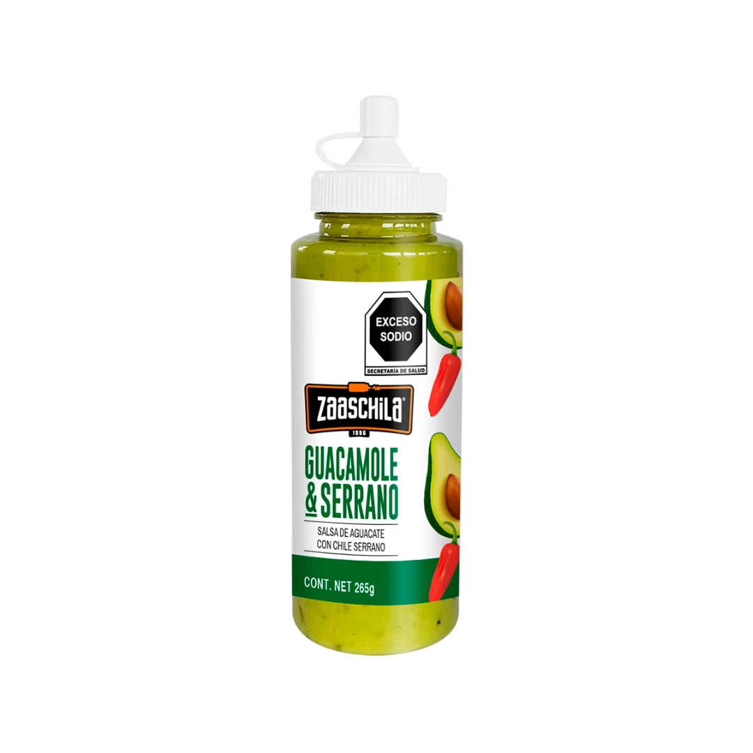Salsa Picante Zaaschila Guacamole & Serrano 265 Gr (1)