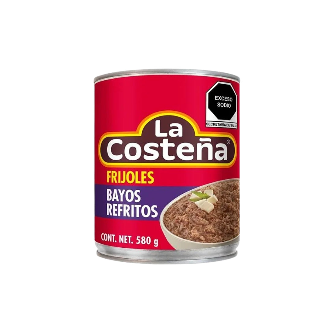 Frijol Costeña Bayos Refritos Lata 580 GR (1)