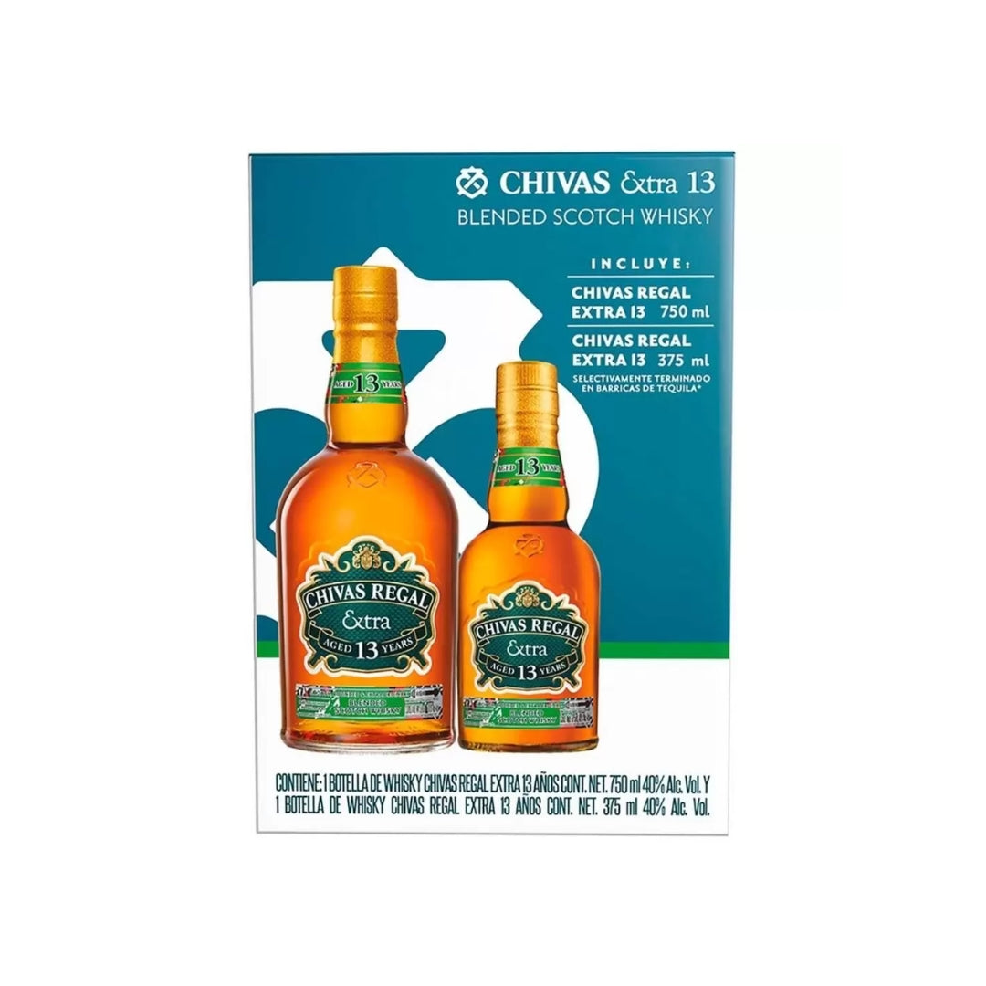 Whisky Chivas Regal 13 Años Blended Tequila 750 Ml+Chivas Regal 13 Años 375 Ml (1)