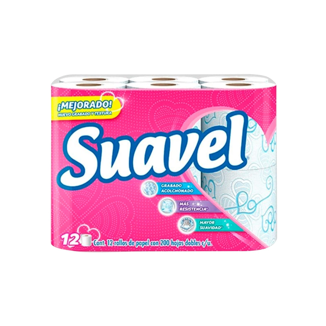 Papel Higienico Suavel 200 Hojas 12 Rollos Pz (4)
