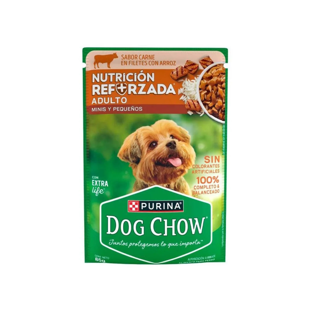 Alimento Perro Sobre Dog Chow Adulto Carne 85 Gr Pz (12)
