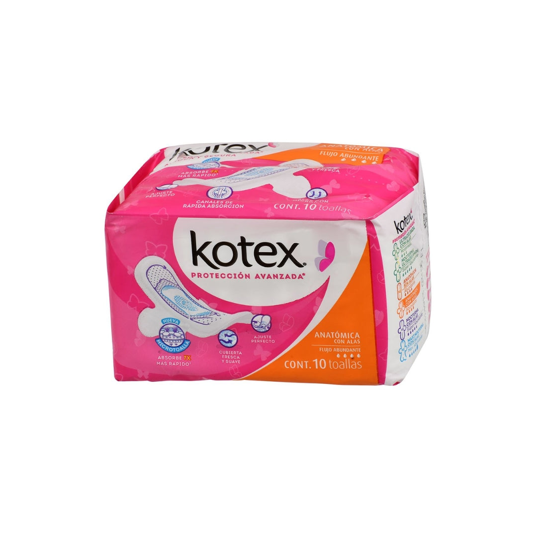 Toalla Femenina Kotex Unika Anatomica Con Alas 10 Pz (12)