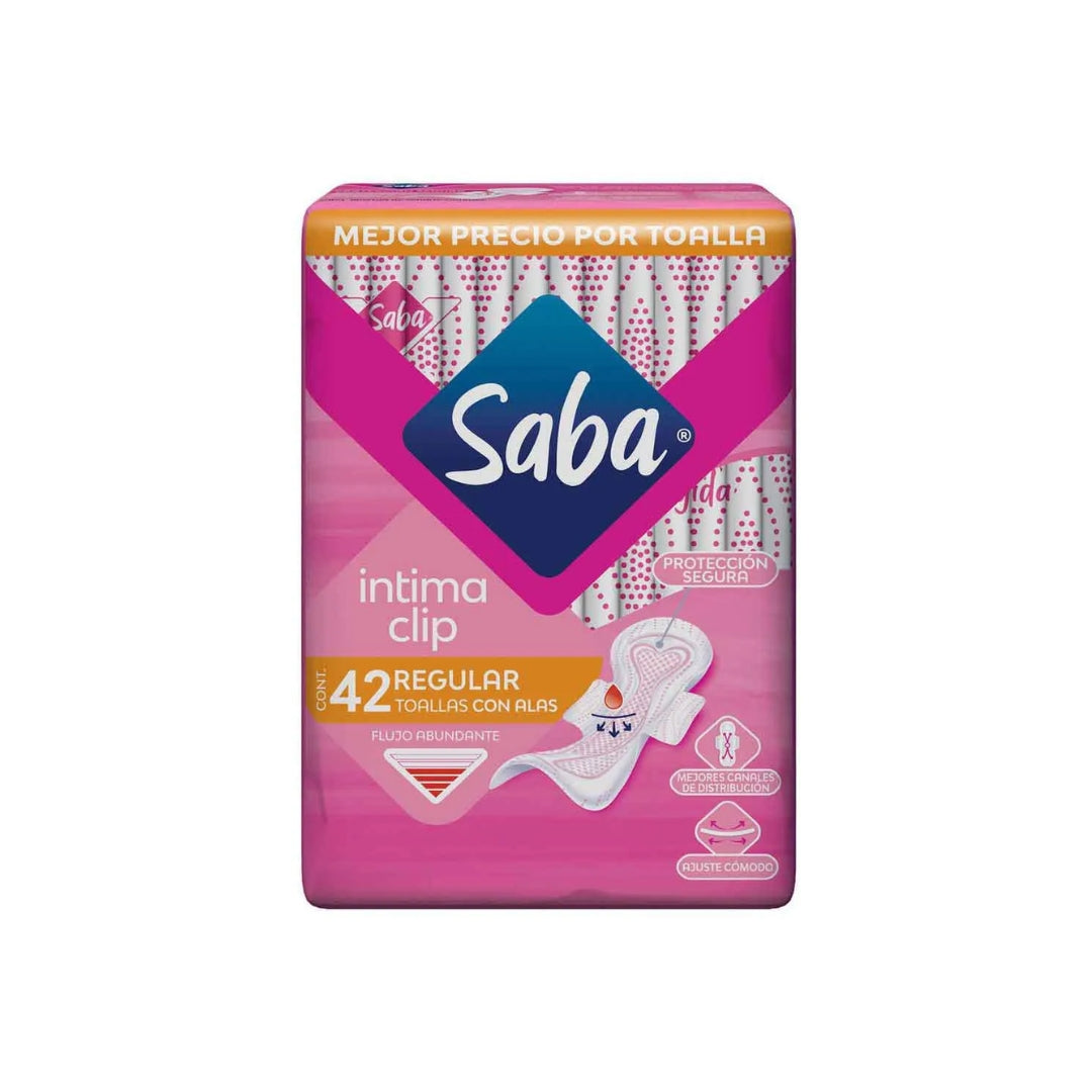 Toalla Femenina Saba Intima Clip Con Alas 42 Pz (6)