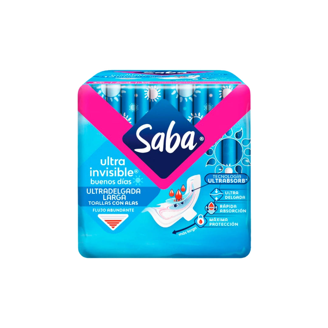 Toalla Femenina Saba Ultra Invisible Con Alas 10 Pz (16)