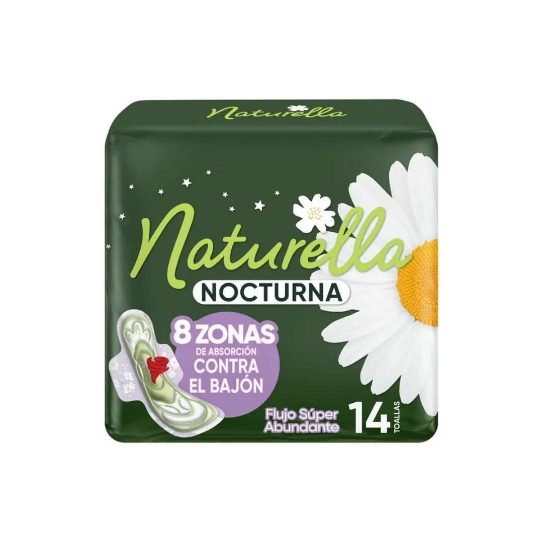 Toalla Femenina Naturella Nocturna Con Alas 14 Pz (12)