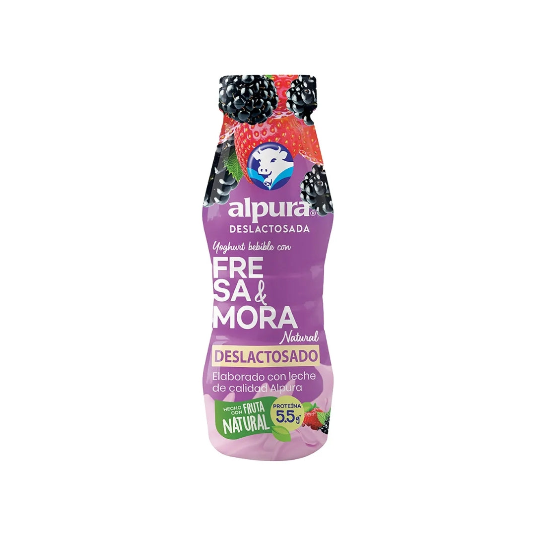 Yogurt Alpura Fresa-Mora Deslactosado 220 Gr