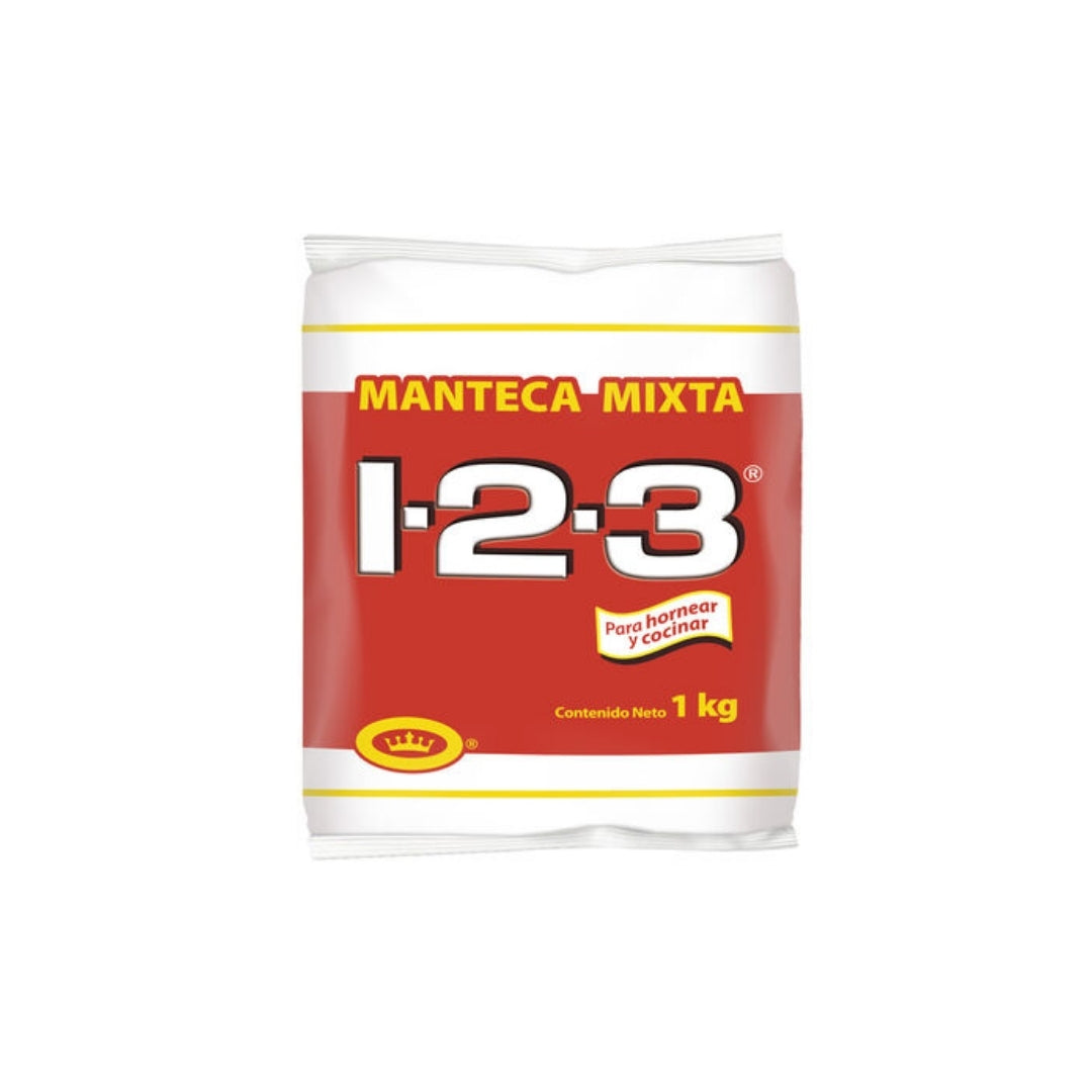 Manteca Vegetal 1-2-3 Mixta Roja 1 Kg (12)