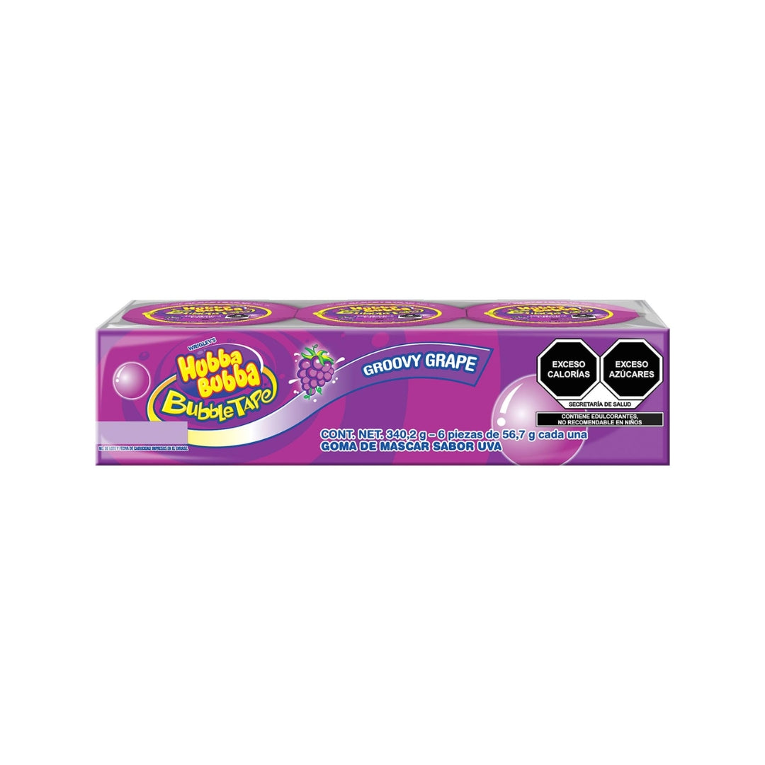 Dulces Hubba Bubba Bubble Tape Uva 340.2 Gr 6 Pz (1)