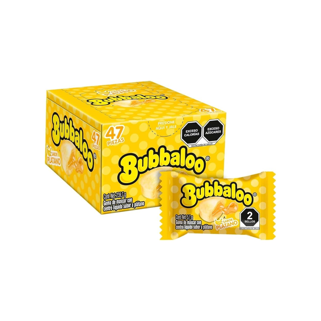 Dulces Bubbaloo Chicle Platano 239.7 Gr 47 Pz (1)