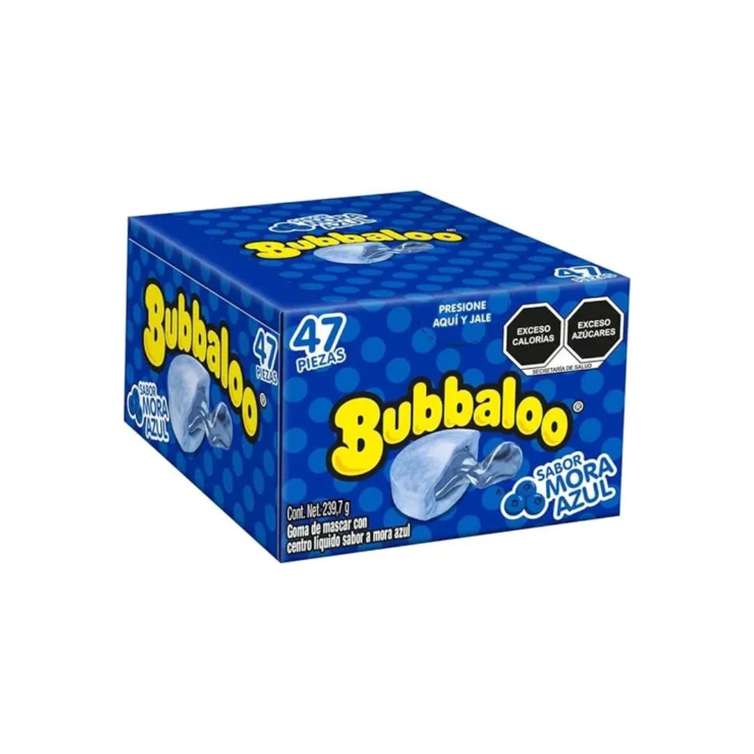 Dulces Bubbaloo Chicle Frambuesa Azul 239.7 Gr 47 Pz (1)