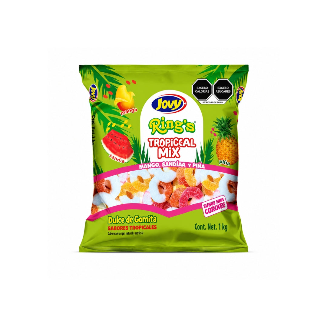 Dulce Gomita Jovy Rings Tropical Mix 1 Kg (10)