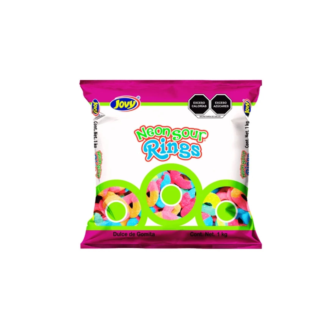 Dulce Gomita Jovy Rings Neon Sour 1 Kg (10)