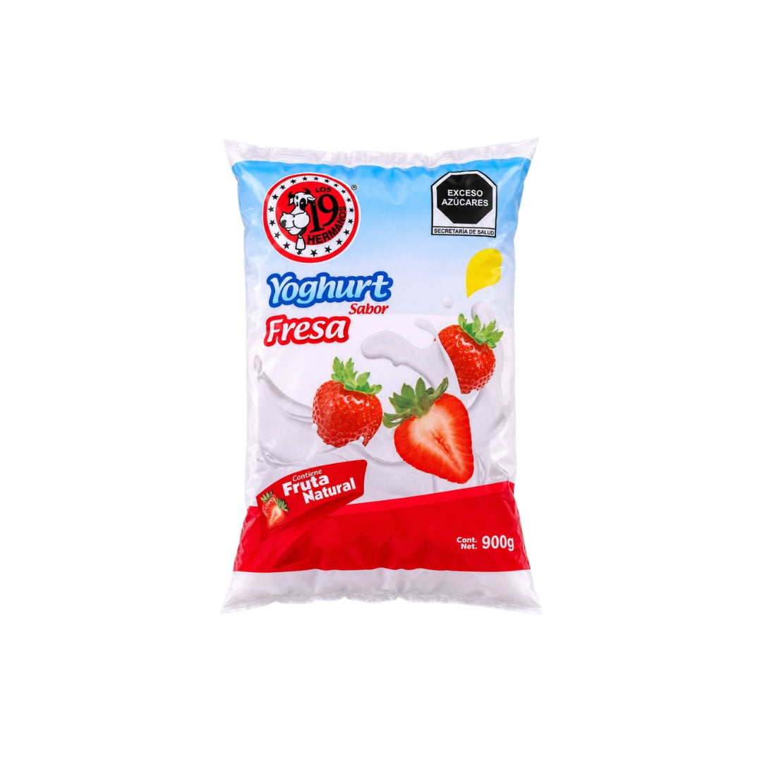 Yogurt 19 Hermanos Fresa Bolsa 900 Ml (1)