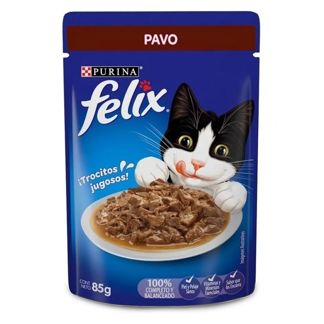 Alimento Gato Sobre Felix Pavo 85Gr