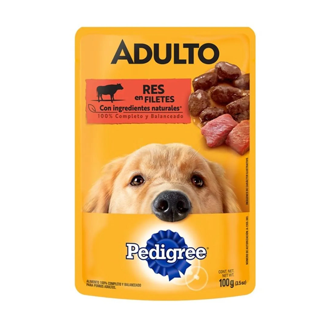 Alimento Perro Sobre Pedigree Adulto Res 100Gr