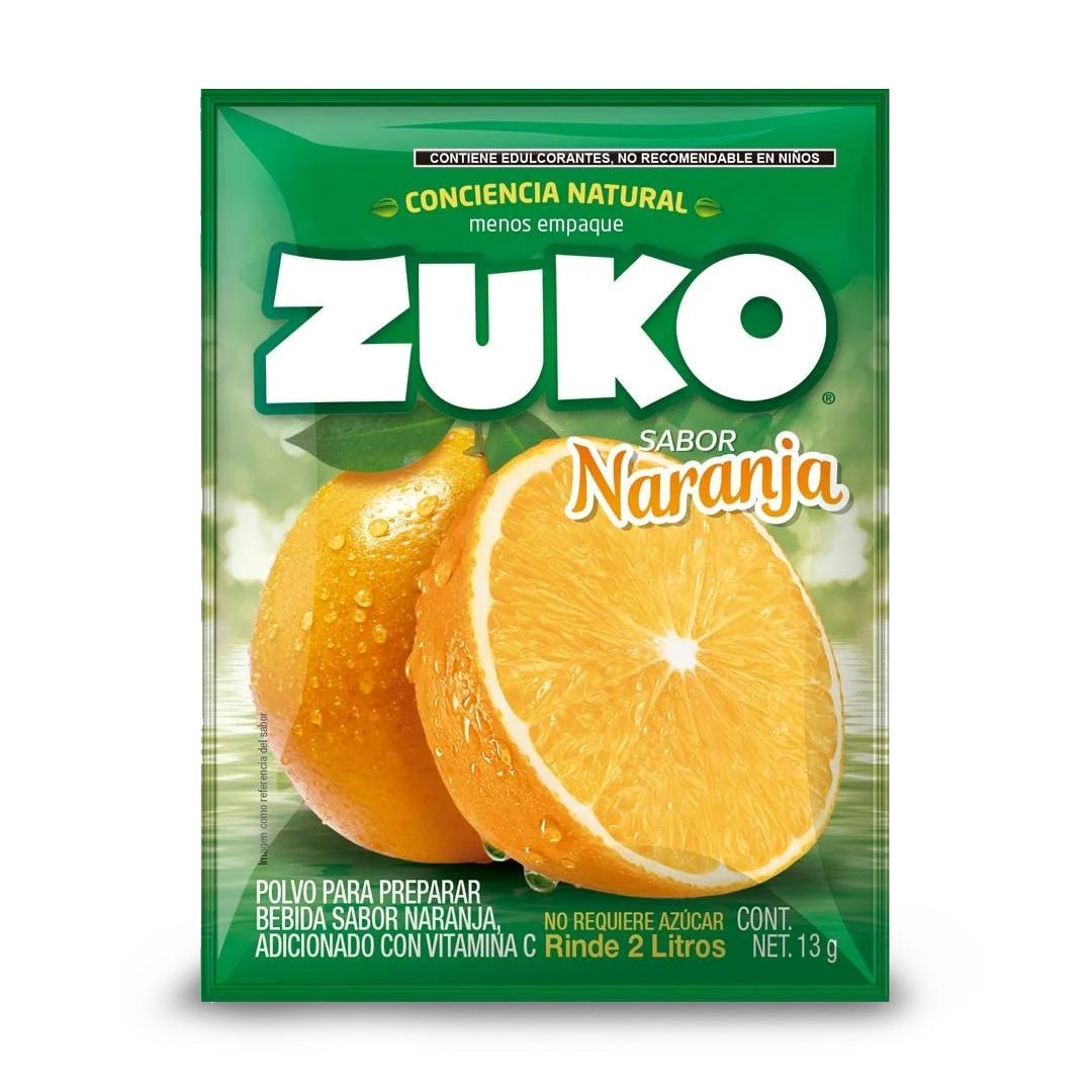 Bebida En Polvo Zuko Naranja 13 Gr.