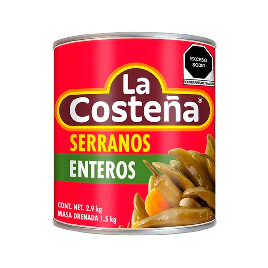 Chiles En Lata Costeña Serranos 2.9 Kg