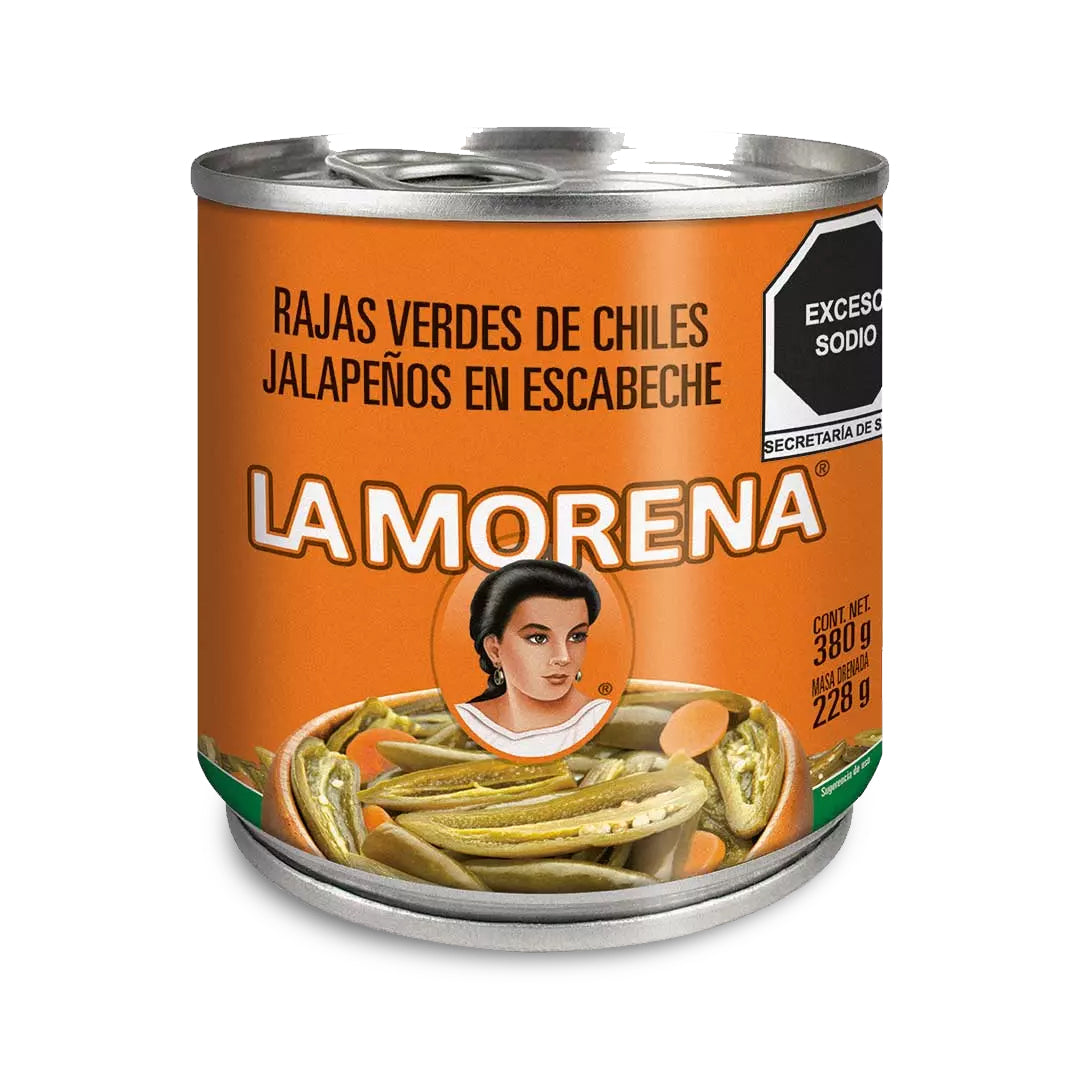 Chiles En Lata Morena Rajas 380 Gr