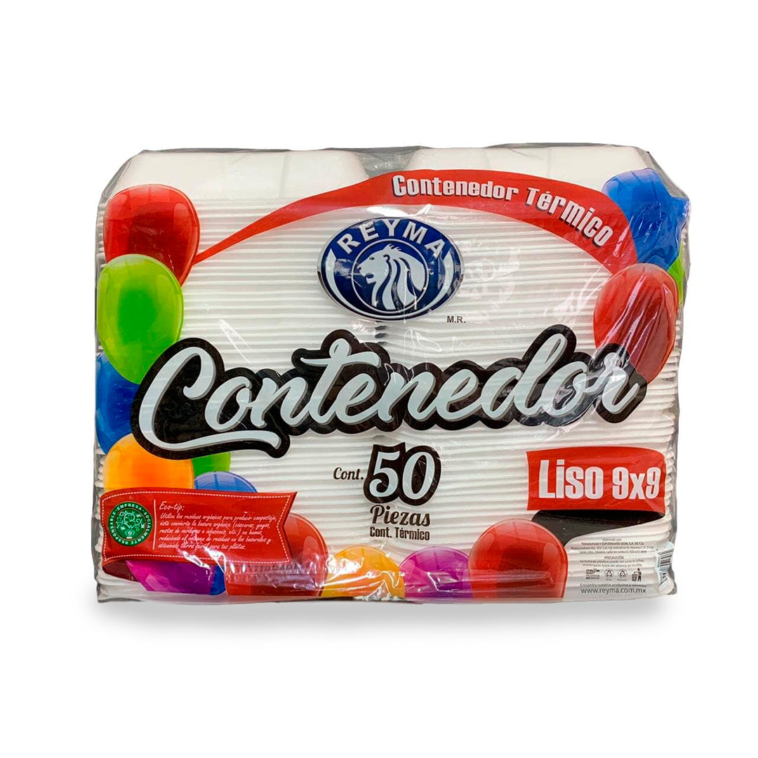 Contenedores Reyma 9X9 Liso 50Pz