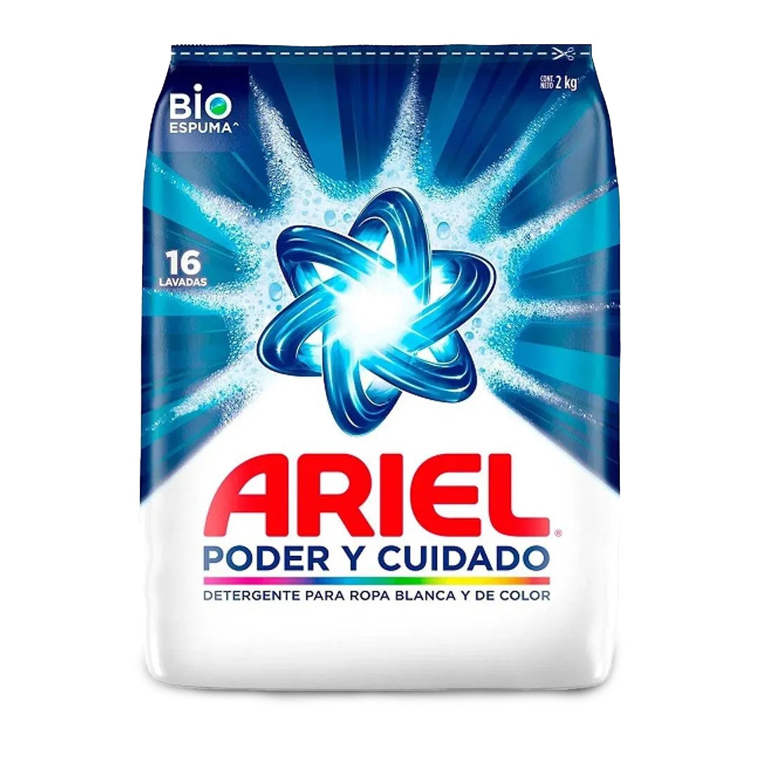 Detergente Ropa Ariel Poder Y Cuidado 2 Kg