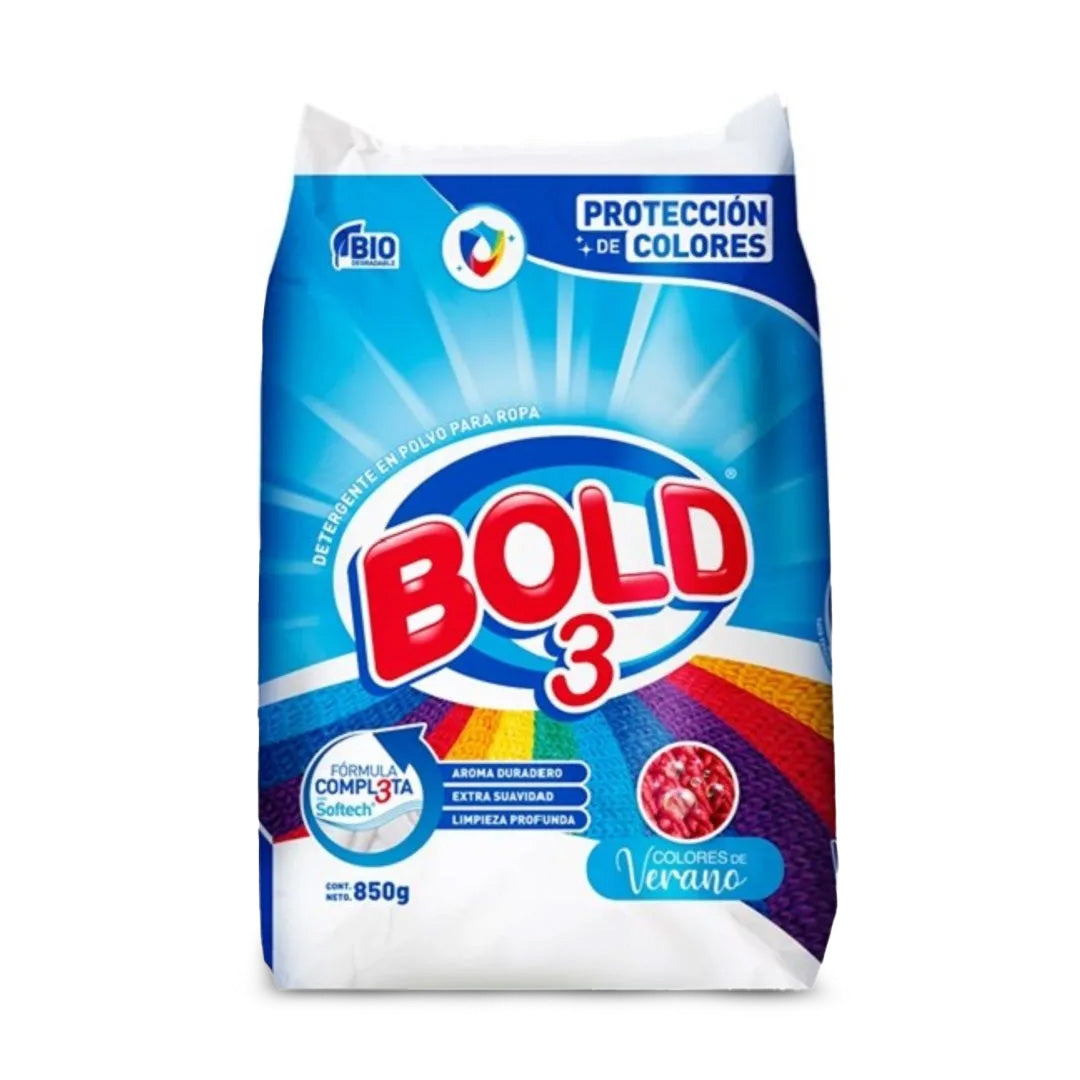 Detergente Ropa Bold 3 Colores De Verano 850Gr