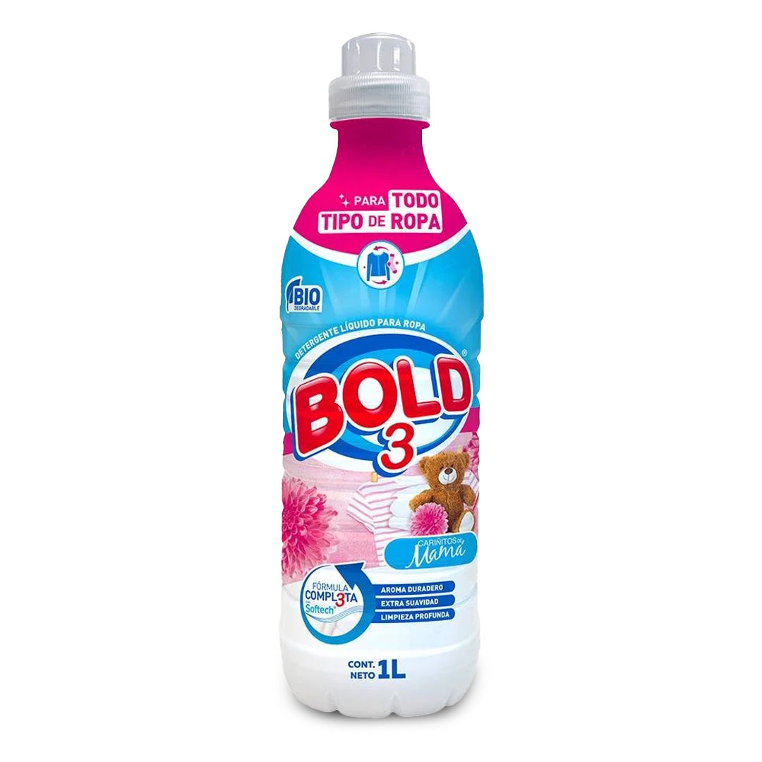Detergente Ropa Liquido Bold 3 Cariñitos De Mama 1 Lt