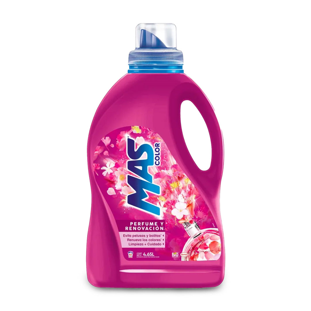 Detergente Ropa Liquido Mas Color Perfume Y Renovacion  4.65Lt
