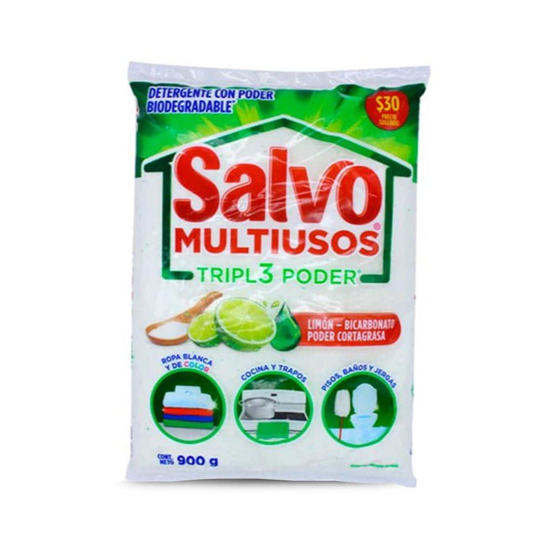 Detergente Trastes Salvo Multiusos Triple Poder 900Gr Pz