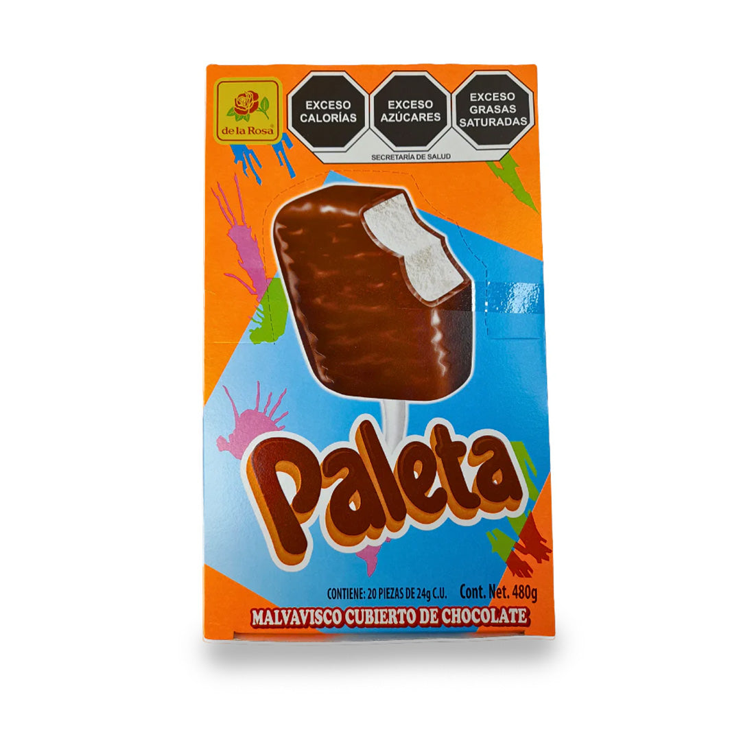 Dulces La Rosa Paletas Malvavisco C/Choco. 480 Gr