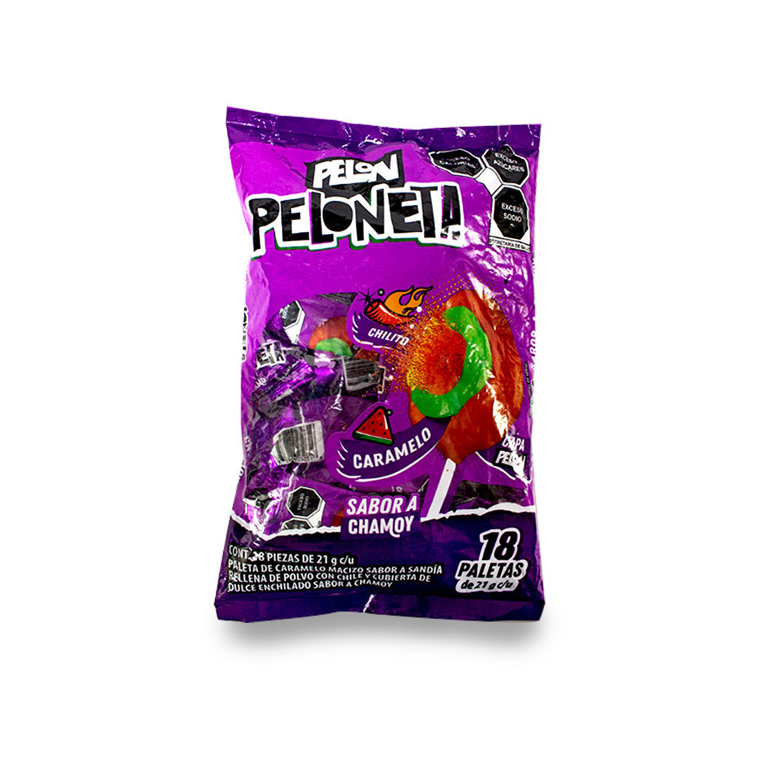 Dulces Pelon Pal. Peloneta Chamoy 18 Pz